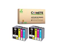 27XL Pack de 8 Cartouches d'encre compatibles avec EPSON 27XL / C13T27154012 / T27 T2716 = T2711 T2712 T2713 T2714 / - 2 Noir + 2 Cyan + 2 Magenta +