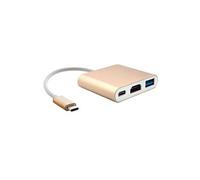 (#28) 3 in 1 USB Type C to HDMI Adapter Cable, For MacBook 12 inch 2015 Version, Google Chromebook Pixel 2015 Version, Nokia N1 Tablet PC(Gold)