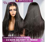 28 30 32 Pouces Perruques Cheveux Humains 200 Densité Dentelle Avant 4x4/6x4 Perruque Sans Colle 100% Cheveux Humains Droite Pré-Coupée Pré-Plumée Prête à Porter Livraison 3 Jours France