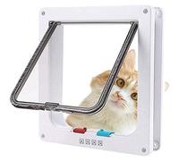 28.5 x 24.5 x 5.5cm Chatière pour Chatavec magnétique à 4 Voies, Chatiere grande taille Feutrine Silencieux pour Chat Chien -Blanc