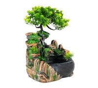 28.5cm Fontaine d'intérieur en résine décoration Fontaine de Table avec Cascade de méditation Zen pour la Maison, Le Bureau, la Chambre à Coucher