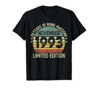 28 Ans Vintage Novembre 1993 édition limitée Anniversaire T-Shirt Graphique avec Valeur, Homme, Noir, S