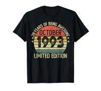 28 Ans Vintage Octobre 1993 édition limitée Anniversaire T-Shirt
