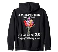 28 août Naissance Fleur Glaïeul Et Coquelicot Août Anniversaire Sweat à Capuche