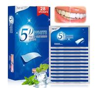 28 Bandes Blanchissantes pour les Dents, Soin Dentaire Doux à la Menthe, Bandes Blanchiment Dentaire à Utiliser à Domicile, Aide à Réduire les Taches de Café, Thé, Vin, Soda