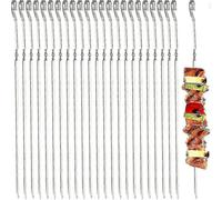 ¿28 cm - 20 pièces¿ 20 pièces/12 pièces Brochettes de brochettes, brochettes de barbecue plates en métal, bâtons en acier inoxydable réutilisables