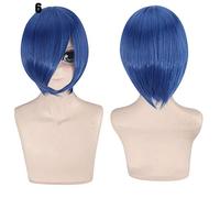 28 couleurs 30 cm court Costume fête Cosplay perruque noir blanc violet bleu jaune fibre résistante à la chaleur universel perruques frange Peluca 6