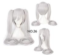 28 couleurs Vocaloid Hatsune Miku Perruque Noir Rock Shooter Senbon Zakura Cosplay Perruque Longue Puce De Cheveux Synthétiques Ponytails + Perruque Cap Vocaloid Numéro 26