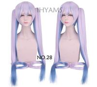 28 couleurs Vocaloid Hatsune Miku perruque noir Rock Shooter Senbon Zakura Cosplay perruque longue synthétique cheveux puce queues de cheval + perruque casquette Vocaloid numéro 28