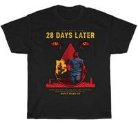 28 Days Later Movie Retro T-Shirt Crew Neck Unisex Short Sleeve T-Shirt L
