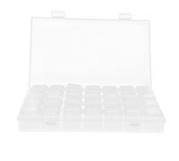 28 fentes Boîte de rangement en plastique transparent portable Boîte d'organisateur détachable Petits articles Colliers de boucles d'oreilles médicaments pour voyages à domicile (Transparent)