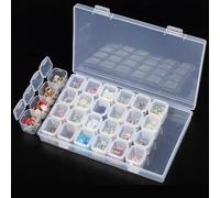 28 Fentes En Plastique Transparent Vide Boîte De Rangement Nail Art Strass Outils Bijoux Perles Affichage Boîte De Rangement Etui Support Organisateur