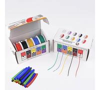 28 Gauge Wire Stranded Electrical Wire 28 AWG Electric Hook Up Wire Kit Flexible Silicone Tinned Copper Wires, OD:1.2mm, 5 Colors 32.8ft Each, with Free 20pcs φ3mm Heat Shrink Tubing