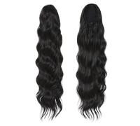 28 Inch Long Body Wave Ponytail, Synthetic Heat Resistant Wrap Around Drawstring Curly Wavy Pony tail Clip in Hairpieces for Women Pour un usage quotidien(#2)