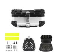 28 L Top Case Coffre de Moto,Valise Moto Valise Scooter en Aluminium,Top Box pour Moto avec Serrure de Sécurité,Bagages étanches pour Motos,36/45/55/65/80/100 L(Argent,28 L)