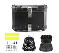 28 L Top Case Coffre de Moto,Valise Moto Valise Scooter en Aluminium,Top Box pour Moto avec Serrure de Sécurité,Bagages étanches pour Motos,36/45/55/65/80/100 L(Black,55 L)