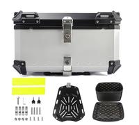 28 L Top Case Coffre de Moto,Valise Moto Valise Scooter en Aluminium,Top Box pour Moto avec Serrure de Sécurité,Bagages étanches pour Motos,36/45/55/65/80/100 L(Argent,80 L)