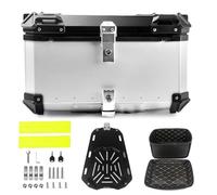 28 L Top Case Coffre de Moto,Valise Moto Valise Scooter en Aluminium,Top Box pour Moto avec Serrure de Sécurité,Bagages étanches pour Motos,36/45/55/65/80/100 L(Argent,100 L)