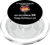 28 octobre Naissance Fleur de souci Cosmos Bouquet Anniversaire PopSockets PopGrip pour MagSafe