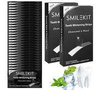 28 Pcs Bande Blanchiment Dentaire Whitening Strips, 14 Paires de Bandes de Blanchiment des Dents, Charbon de bambou Bandes de Dentaire convient pour le Café, le Vin, le Tabac et Autres Taches Efficace