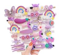28 PCS Cute Hair Clips Fashion Girls Hair Accessories Flower Fruit Colorful Rainbow Candy Dessert Lovely Animal Barrettes Set Non-slip Metal Snap Pins for Girls Kids Teens Toddlers (Style E)