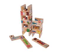 28 pcs/Ensemble Animal Coloré Dominos Jigsaw Puzzles en Bois Dessin Animé Jouet Blocs de Construction Ensemble Éducatif Jeu d'apprentissage Mignon pour Enfants en Bas Âge