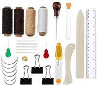 28 Pièces Bookbinding Tools Set Bone Folder Creaser de Papier Marqueur Coutures d'Awl Coudre le Fil Ciré Aiguilles à Coudre Pour Bookbinding et Articles de Couture
