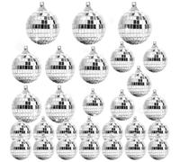 28 Pièces Boule à Facette Kit, Boules à Facettes Disco Ball, Boule Disco Brillant, pour Décoration de Gâteaux, Fête, Bar, Carnaval, Noël Décoration