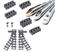 28 Pièces Chemin De Fer Duplo, Chemin De Fer Urbain avec Pinces, Rails Droits Et Courbes, Rails Assemblés, Voies De Blocs De Train Compatibles avec Trains Électriques