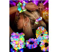 28 pièces Chouchous lumineux - Chouchous LED pour femmes - Chouchous, chouchous lumineux pour femmes, liens de cheveux multicolores avec plusieurs modes d'éclairage, accessoires de cheveux fantaisie à