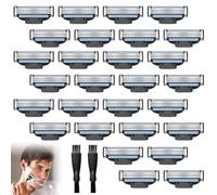 28 Pièces Compatible Lame Rasoir Mach 3 Compatible Remplacer Rasoir Mach 3 Compatible Lames Mach 3 Compatible et 2 Brosses de Nettoyage