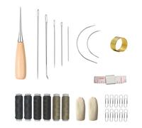 28 Pièces Couture En Cuir Kit, Diy Outils De Travail Du Cuir Avec Cuir Fil, AlèNe, Aiguille, Trombone Etc., Outils D'Artisanat En Cuir Pour Couper Le PoinçOnnage, La Couture Du Cuir Et Le Bricolage