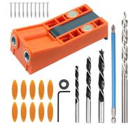 28 pièces Jeu de Mèches à Onglet pour Menuisier, Positionnement précis, Gabarit de Percage Oblique, Évacuation Facile des Copeaux, Convient pour le Perçage D'assemblages en Bois (Taille moyenne)