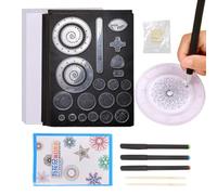 28 Pièces Kit De Dessin D'art En Ensemble De Spirographe Géométrique Avec Papier À Gratter Outils De Dessin Créatifs Pour Étudiants Règles De Pochoir Artisanales Fournitures D'art Éduc