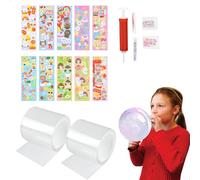 28 Pièces Nano Tape Bubble Kit, 2 Ruban (5cm x 1m) DIY Craft Kit, Scotch Nano Tape Bubble pour Enfants, avec Paillettes, Autocollants, Cadeau Anniversaire pour Enfants