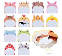 28 Pièces Notes Autocollantes Animaux, Mini Notes Adhésives Colorées Marque Page Adhesif en Forme D'animaux, Sticky Notes pour les études,la Maison,le Bureau (840 Feuilles)