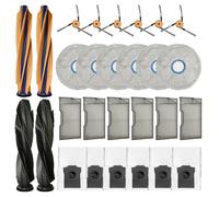 (28 pièces) Pièces de rechange pour Dreame X60 Max Ultra Complete, 4 brosses à rouleaux, 6 tampons de vadrouille, 6 filtres HEPA, 6 sacs à poussière, 6 brosses latérales, kit d'accessoires