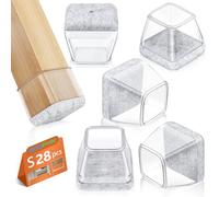 28 pièces Protection Pied de Chaise, Protections de Sol en Silicone Transparent, Patin de Chaise Protections Tampon de Sol, réduire Les Rayures (23-29mm)