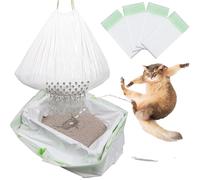 28 Pièces Sac À Corde Litière pour Chat, Sac À Crottes de Chat Robuste et Facile à Utiliser avec Trou de Filtre, Sacs À Litière Filtrants pour Chat (24 + 4 Pièces, 4 Paquets)