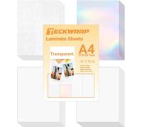28 Sheets A4 Sheets Clear Holographic Vinyl Laminate Sticker Paper-8.27"" X 11.75"" For Crafts,Scrapbooking,Cookie Cutters (Rainbow,Glossy,28 Sheets)