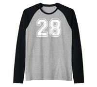 28 Sports d'équipe numéro Vingt-Huit Correspondant à l'équipe Varsity Manche Raglan
