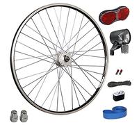 28 Zoll Fahrrad Vorderrad Hohlkamemrfelge Shimano Nabendynamo mit LED Lichtset