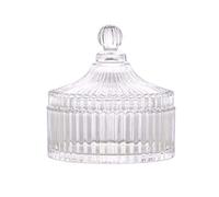 280 ml - Plat à bonbons avec couvercle - Boîte à bonbons décorative en cristal - Boîte à bonbons couverte - Contenant de stockage des aliments - Pot à biscuits pour service de bonbons, buffet, maison,