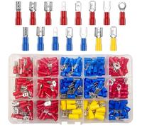 280 pièces 15 types cosses electriques a sertir connecteurs anneau plates fourches cosses et kits avec coffret d'assortiment