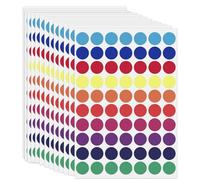 2800 Pièces Gommettes Autocollantes, 19mm Gomette Autocollant, Manuscrite Gommettes Rondes, 10 Couleurs Pastille Autocollante Ronde pour Fourniture Bureau Famille École et Calendriers