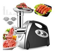 2800W Hachoir à Viande Électrique,Lame Broyage en Acier Inoxydable,3 Plaques Broyage,Accessoire à Biscuits,Tube à Saucisses, Accessoire Kubbe,Hachoir a Viande Professionnel Idéal Pour La Maison (Noir)