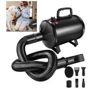 2800W Sèche-cheveux pour chien et chat, noir, à faible bruit, avec chauffage professionnel et 4 buses