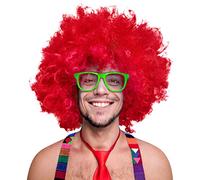 280g XXL PERCUQUE AFRO Tête bouclée WIG Black Perruque afro Perruque bouclée Carnaval noir, blanc, blond, rouge, turquoise, vert, rose (Rouge)