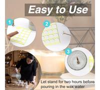 280pcs Double Sided Heat Resistant Candle Wick Stickers With Small Tail Stick To Hot Wax