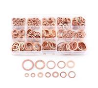 280pcs Rondelles Plates en Cuivre M5-M20 12 Tailles Bagues D'étanchéité avec Boîte de Rangement pour Étanchéité des Vis